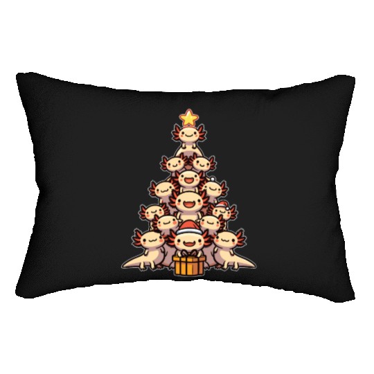 Axolotl Christmas Tree Merry Christmas Lumbar Pillows
