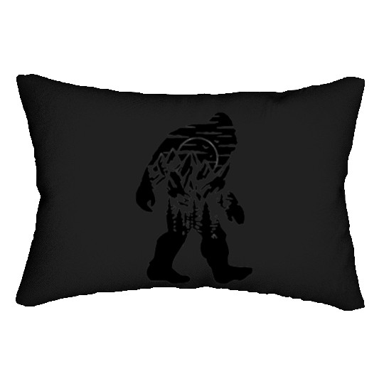 Mountain Wolf Howling Silhouette Lumbar Pillows