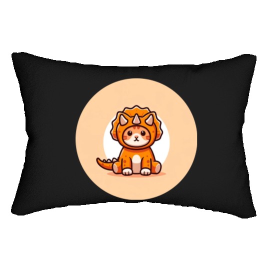 Cat in Stegosaurus Costume Lumbar Pillows