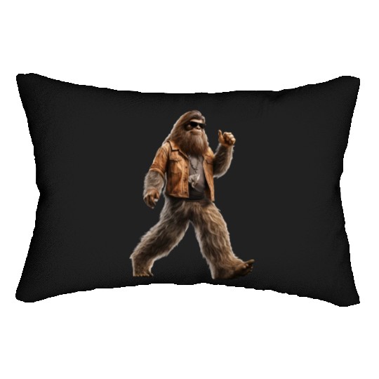 Bigfoot Sasquatch Rock Lumbar Pillows