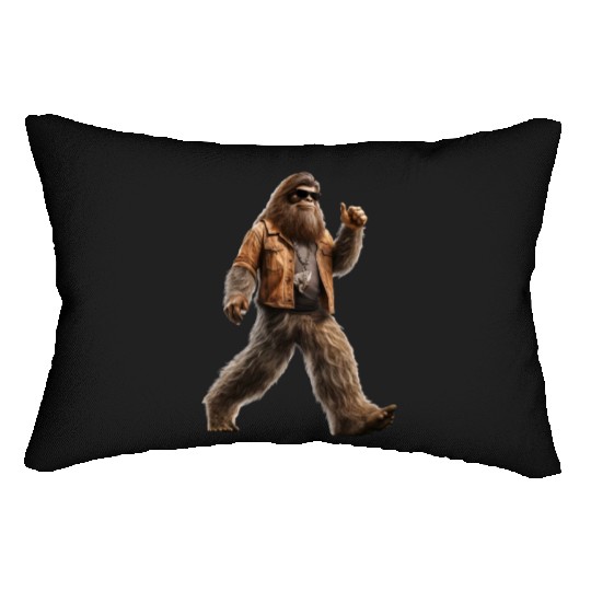 Bigfoot Sasquatch Rock Lumbar Pillows