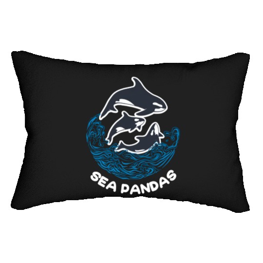 Sea Panda Orca Wild Panda Bamboo Lumbar Pillows