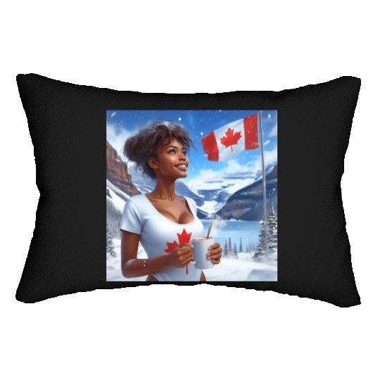 Canadian Winter Snow in Banff Canada Lumbar Pillows