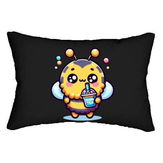 Adorable Kawaii Bee Cute Animal Boba Tea Bubble Lumbar Pillows
