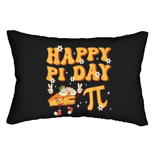 groovy happy pi day Mathematics Math Teacher Lumbar Pillows