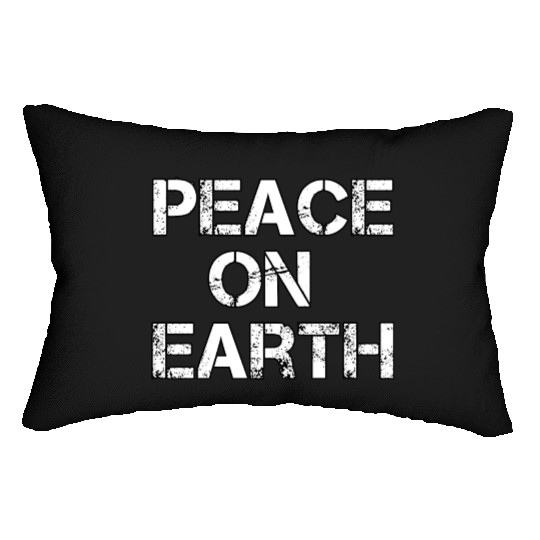 PEACE ON EARTH Christmas holiday hope love Lumbar Pillows