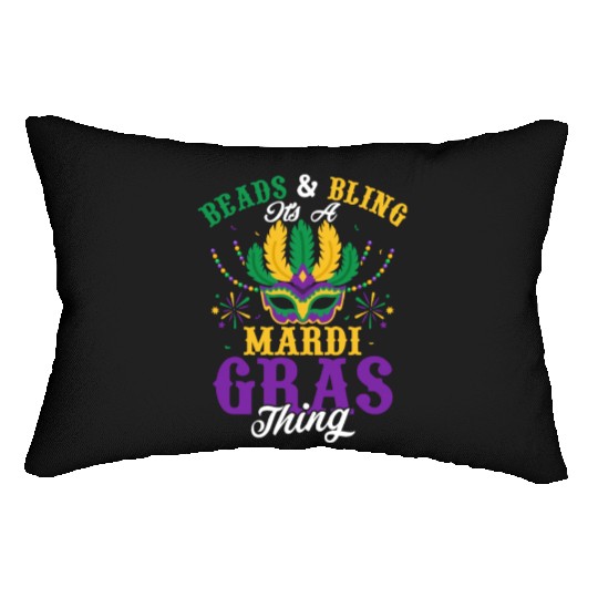 Beads & Bling It's A Mardi Gras Thing Party Carniv Lumbar Pillows