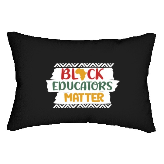 Black Educators Matter African History Teacher Men Lumbar Pillows