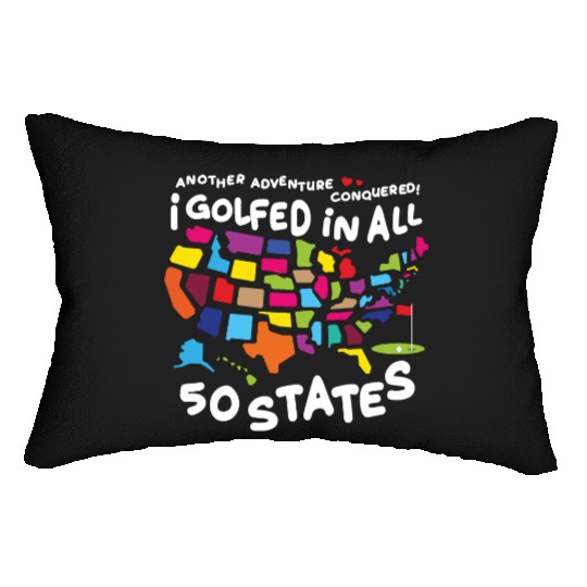 I Golfed in all 50 States USA Map Golf Bucket List Lumbar Pillows