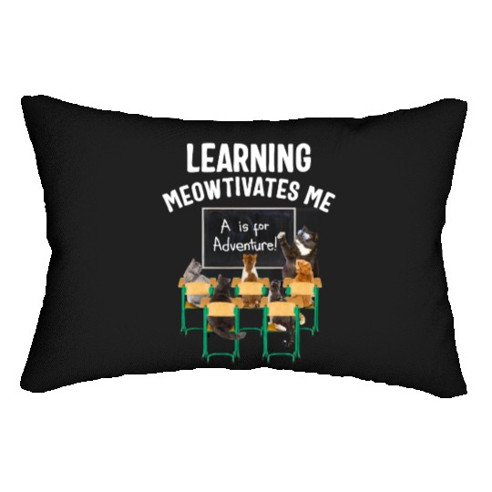 Pre Kindergarten Lumbar Pillows, Learning Meowtivates Me