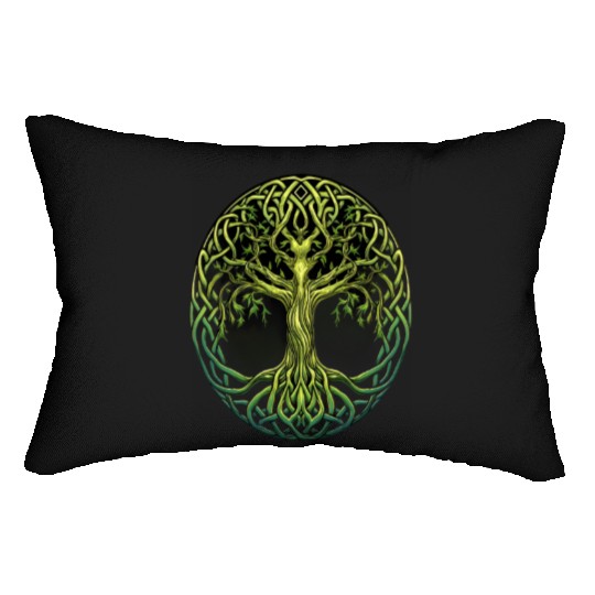 St Patricks Day Celtic Knot Tree Irish Gaelic Lumbar Pillows