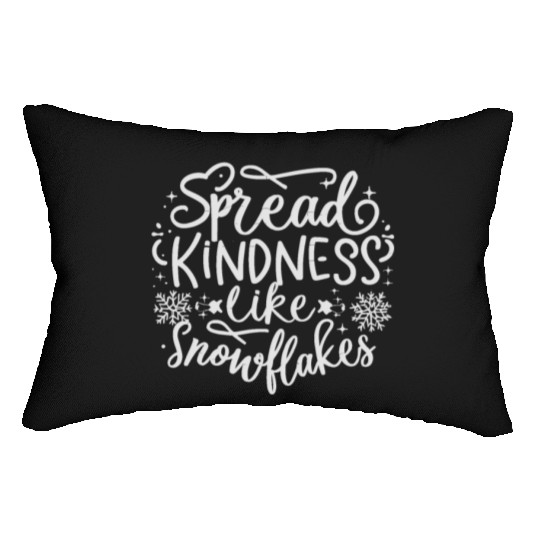 Christmas Themed Spread Kindness Like Snowflakes Lumbar Pillows