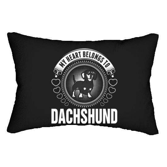 My Heart Belongs To Dachshund Dog Lumbar Pillows