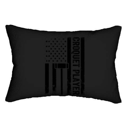 Croquet US Flag Croquet Player Lumbar Pillows