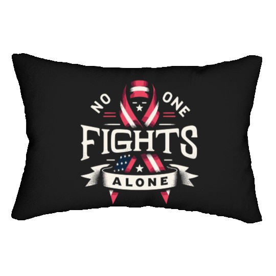 No One Fights Alone US Family Veteran Awareness Lumbar Pillows