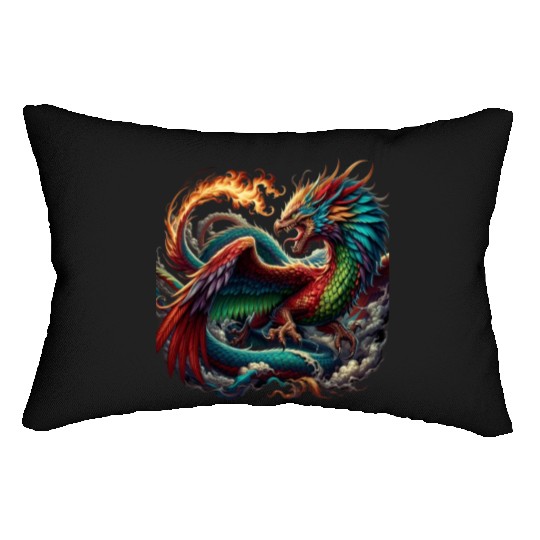 Aether s Embrace The Phoenix Dragon Lumbar Pillows