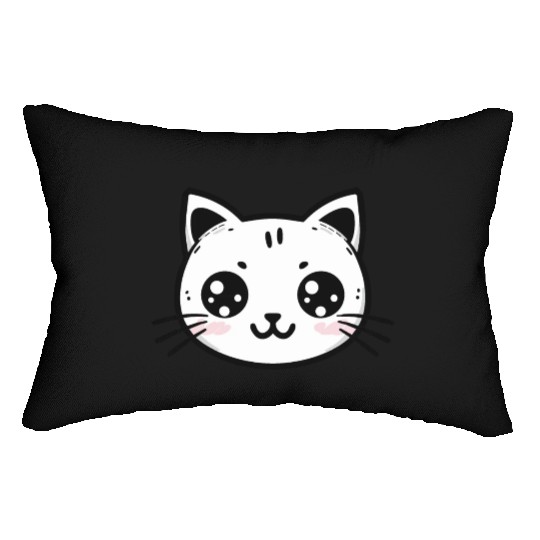 Cute Cat - Kawaii Kitten - cat lovers Lumbar Pillows