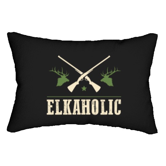 Elk Hunting Elkaholic Hunters Lumbar Pillows