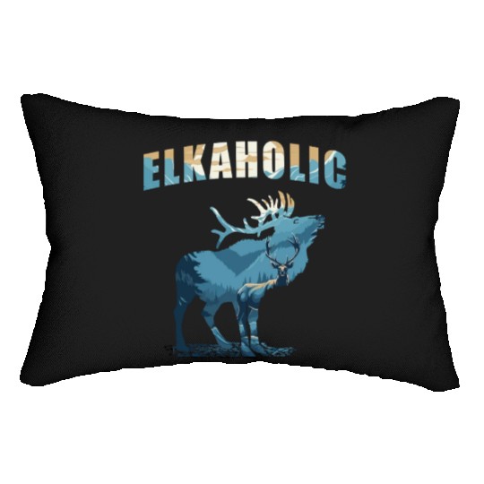 Elk Hunting Elkaholic Hunters Lumbar Pillows