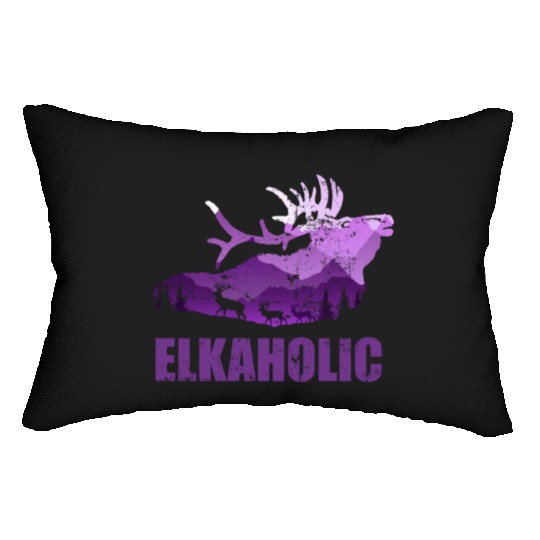 Elk Hunting Elkaholic Hunters Lumbar Pillows