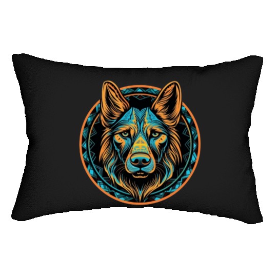 German Shepherd Funny Dog Street Art Comic Pet Lumbar Pillows