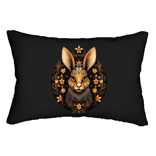 Easter Bunny Rabbit Mandala Arts Easter Day Lumbar Pillows