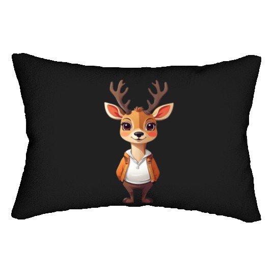 very cute deer Lumbar Pillows