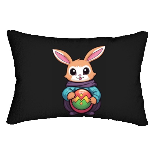 Easter Bunny Rabbit Easter Day Egg Hunting Lumbar Pillows