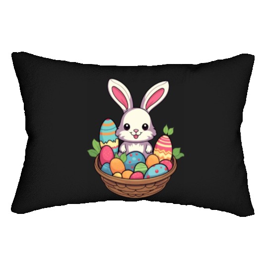 Easter Bunny Rabbit Easter Day Egg Basket Lumbar Pillows