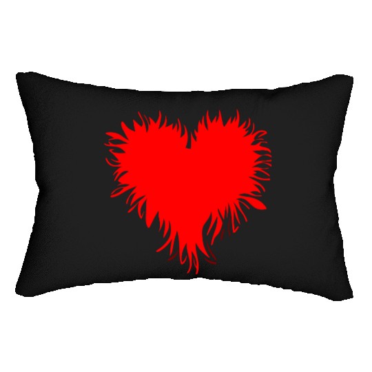 Angry Fiery Heart Vector 2 Colors Lumbar Pillows