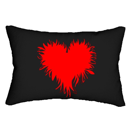 Angry Fiery Heart Vector 2 Colors Lumbar Pillows