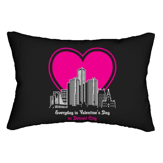 Valentine's Day in Detroit City Lumbar Pillows