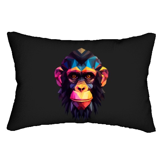 Geometric Style Chimpanzee Lumbar Pillows