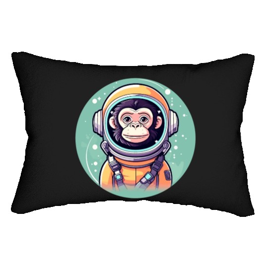 Monkey Ape Astronaut Illustration Lumbar Pillows