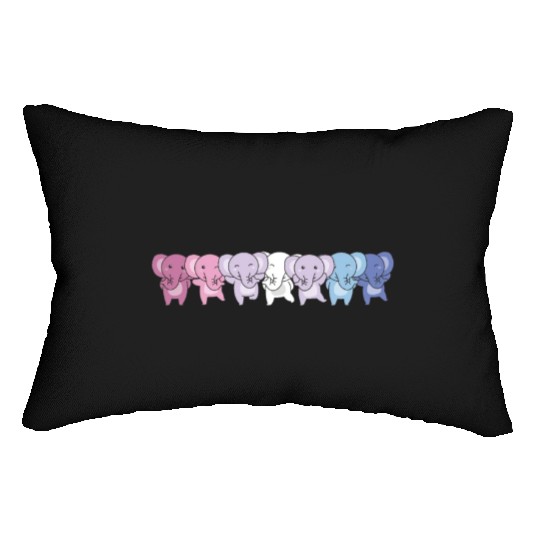 Bigender Flag Pride Lgbtq Cute Elephant Lumbar Pillows