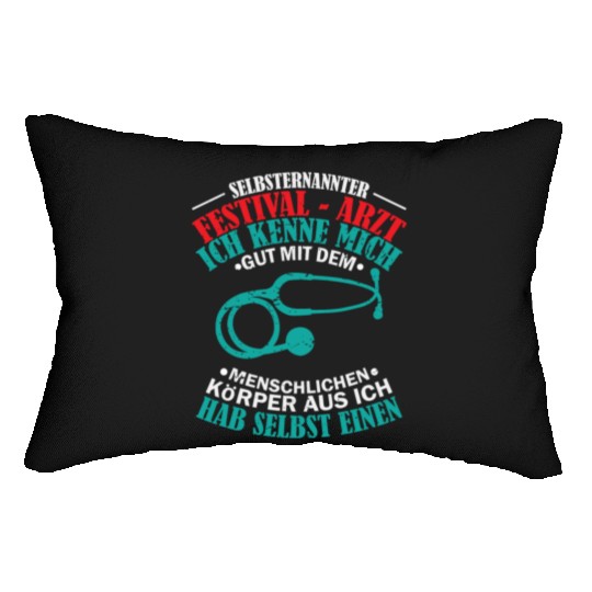 self-proclaimed festival doctor party Lumbar Pillows