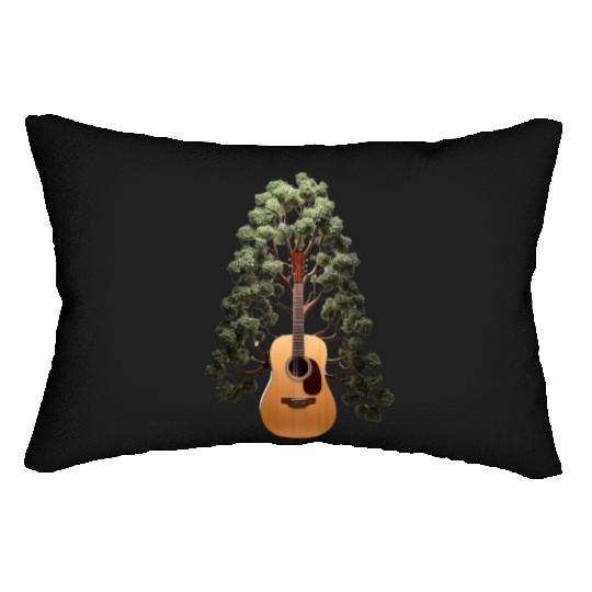 Acoustic Guitar Lumbar Pillows Tree of Life Guitar