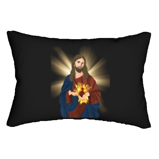 sacred heart of jesus Lumbar Pillows