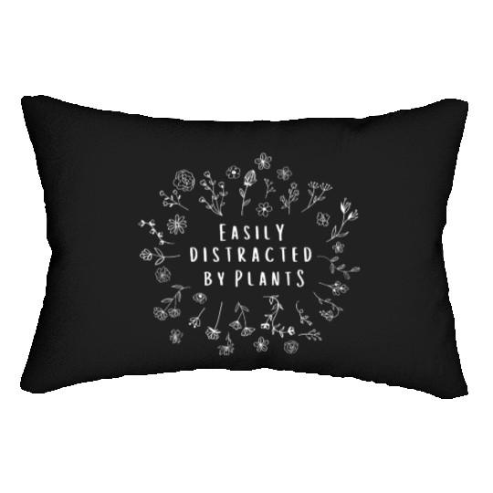 Easily Distracted Plants Garden Lumbar Pillows
