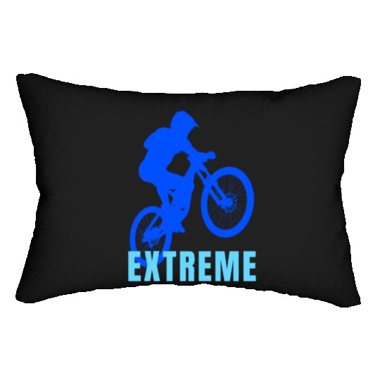Mountain Bike (blue and light blue design) Lumbar Pillows