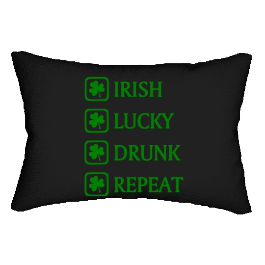 Irish Lucky Drunk Repeat Lumbar Pillows