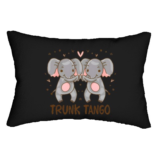 Dancing Elephants: Trunk Tango Lumbar Pillows