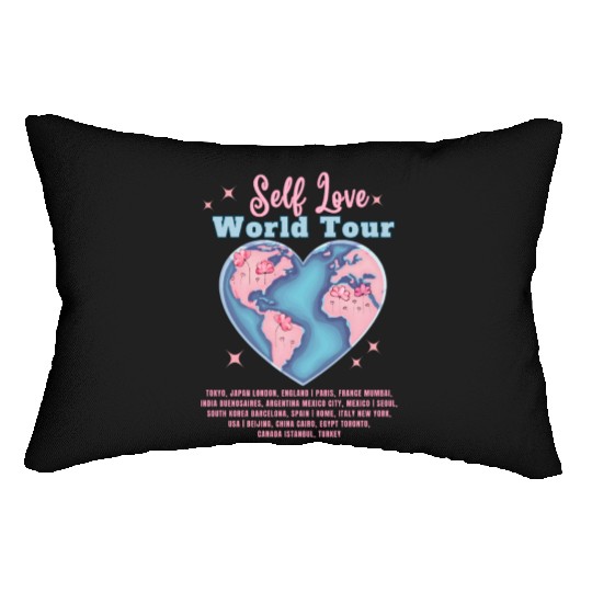 Self Love Club World Tour Retro Positive Aesthetic Lumbar Pillows