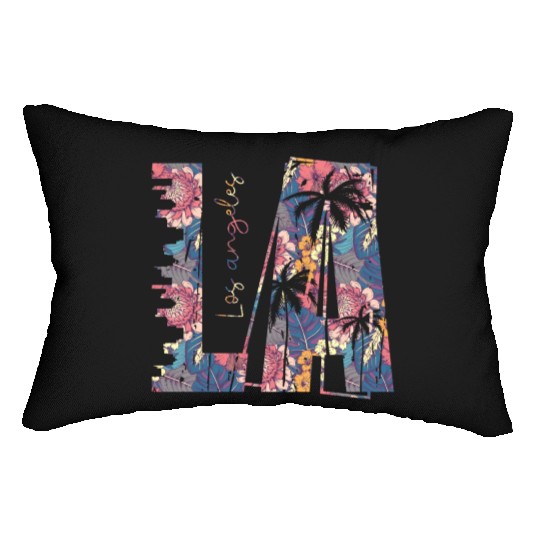 los angeles usa america california patriot travel Lumbar Pillows