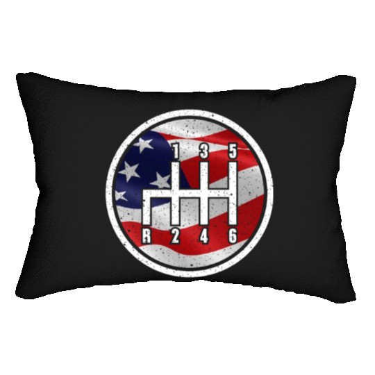 American Flag Muscle Car 6 Gears Knob Car Mechanic Lumbar Pillows
