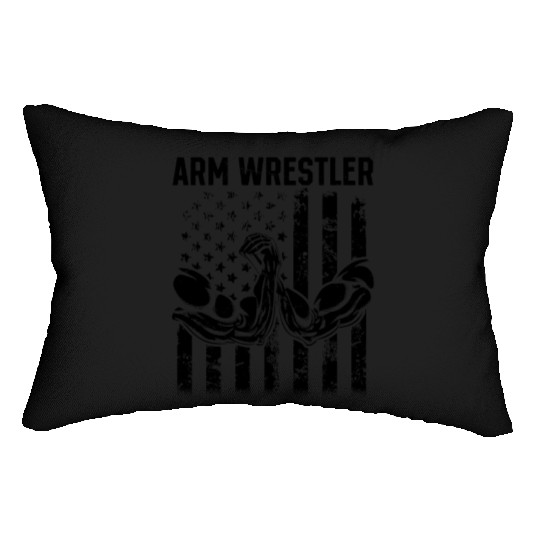 Arm Wrestler US Flag Arm Wrestling Armwrestling Lumbar Pillows
