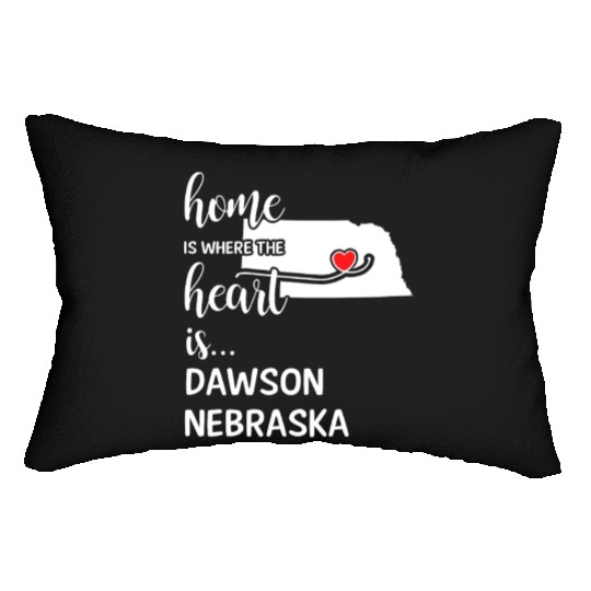 Dawson County Nebraska Is Where My Heart Is Gift Lumbar Pillows