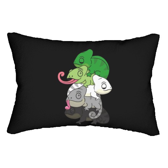 Aromantic Flag Pride Lgbtq Cute Chameleon Pile Lumbar Pillows