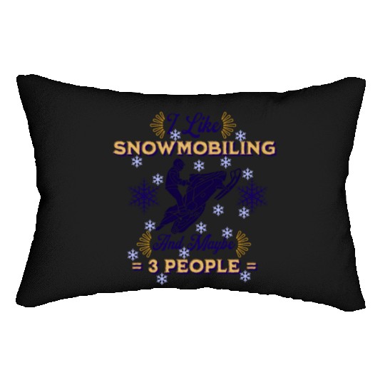 Funny Snowmobiling Introvert Lumbar Pillows Men Women