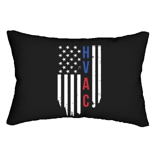 HVAC Technician US American Flag HVAC Mechanic Lumbar Pillows